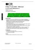 OCR A-LEVEL FURTHER MATHEMATICS A (Y543/01) MECHANICS JUNE EXAM PAPER (AUTHENTIC MARKING SCHEME ATTACHED)