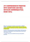ATI COMPREHENSIVE PREDITOR  WITH QUESTIONS AND WELL  DETAILED ANSWERS[ACTUAL  EXAM 100%]