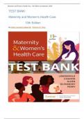 Test Bank - Maternity and Women’s Health Care, 13th Edition (Lowdermilk, 2024) perfect solution