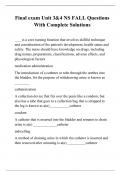 Final exam Unit 3&4 NS FALL Questions With Complete Solutions