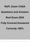 RePL Exam CASA Questions and Answers Real Exam 2024 Fully Covered Answered Correctly 100%
