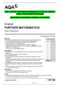 AQA A-LEVEL FURTHER MATHEMATICS 7367/3M PAPER 3 2024 FINAL EXAM QUESTION PAPER (AUTHENTIC MARKING SCHEME ATTACHED).