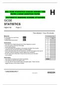 AQA GCSE STATISTICS 8382/2H HIGHER TIER PAPER 2 EXAM 2024 QUESTION PAPER  (AUTHENTIC MARKING SCHEME ATTACHED)