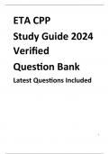 ETA CPP Study Guide 2024 Verified Question Bank Latest Questions Included