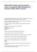 WGU D391 Healthcare Ecosystems (work in progress) 2024 Questions & Answers Rated 100% Correct!!