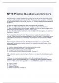NPTE Practice Questions and Answers 2024