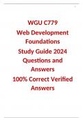 WGU C779  Web Development Foundations  Study Guide 2024 Questions and Answers  100% Correct Verified Answers
