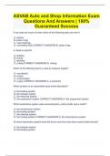 ASVAB Auto and Shop Information Exam Questions And Answers &vert; 100&percnt; Guaranteed Success