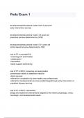 Peds Exam 1  Questions and answers 