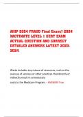 AHIP 2024 FRAUD Final Exam// 2024 XACTIMATE LEVEL 1 CERT EXAM ACTUAL QUESTION AND CORRECT DETAILED ANSWERS LATEST 2023- 2024.