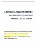 INTERMEDIATE ACCOUNTING 2 EXAM 1  2024 QUESTIONS WITH VERIFIED  ANSWERS ALREADY GRADED.