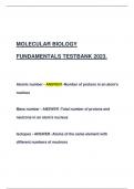 MOLECULAR BIOLOGY FUNDAMENTALS TESTBANK 2023&period;