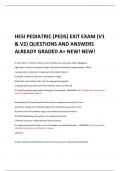 HESI PEDIATRIC &lpar;PEDS&rpar; EXIT EXAM &lpar;V1  & V2&rpar; QUESTIONS AND ANSWERS ALREADY GRADED A&plus; NEW&excl; NEW&excl;