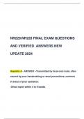 NR228NR228 FINAL EXAM QUESTIONS  AND VERIFIED ANSWERS NEW  UPDATE 2024 