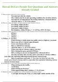 2024 Hawaii Drivers Permit Test Questions and Answers Already Graded A