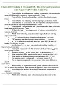 CHEM 210 Module 1 Exam Newest Questions and Answers (2023/2024) 100% Verified 
