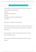 Movement Science &lpar;Exam 1&rpar; &vert; Questions with 100&percnt; Correct Answers &vert; Latest Update 2024 &vert; Verified