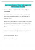 Movement Science Exam 1 Study Guide Reviewed &vert; Questions with 100&percnt; Correct Answers &vert; Latest Update 2024 &vert; Verified