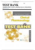 Pharmacology test bank/  INTRODUCTORY CLINICAL PHARMACOLOGY 12TH EDITION  By Susan M Ford