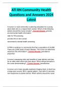 ATI RN Community Health | Study Questions with Verified Answers 2024 Latest