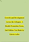 Growth and Development Across the Lifespan&colon; A Health Promotion Focus&comma; 2nd Edition Test Bank by Gloria Leifer