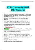 ATI RN Community Health Exam 2024 Graded A+ | Questions and Verified Answers with Rationale 