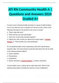 ATI RN Community Health A | Questions and Answers 2024 Graded A+