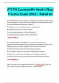 ATI RN Community Health Final Practice Exam 2024 | Answered and Rated A+