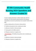 ATI RN Community Health Nursing 2024 Questions and Answers Graded A+