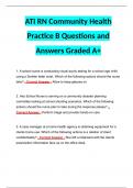 ATI RN Community Health Practice B Questions and Answers Graded A+