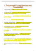F Endorsement Revised Questions and Answers &sol;2024