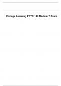 Portage Learning PSYC 140 Module 7 Exam