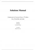 Solutions Manual Fundamentals of Corporate Finance 13th edition Ross, Westerfield, and Jordan All Chapters