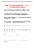RCAL - NAB Administrator Exam &lpar;Federal&rpar; WITH CORRECT ANSWERS&period;