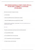 2024 NFHS BASEBALL PART I TEST &lpar;WIAA&rpar;  WITH 100&percnt; CORRECT ANSWERS  UPGRADED 