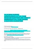 CALIFORNIA NURSING  JURISPRUDENCE ACTUAL EXAM  2024&vert;EXAM QUESTIONS AND CORRECT  ANSWERS&vert;ACTUAL EXAM GRADED  A&plus;&vert;SUCCESS GUARANTEED