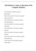 Hall Midterm 1 study set Questions With Complete Solutions