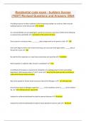 Residential code exam - builders license &lpar;TEST&rpar; Revised Questions and Answers &sol;202