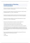 Fundamentals of Nursing&comma; Communication  74 Questions with 100&percnt; Correct Answers &vert; Verified &vert; Updated 2024
