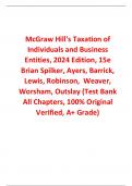 Test Bank For McGraw Hill's Taxation of Individuals and Business Entities 2024 Edition 15th Edition By Brian Spilker, Ayers, Barrick, Lewis, Robinson,  Weaver, Worsham, Outslay (All Chapters, 100% Original Verified, A+ Grade) 