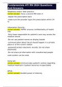 Fundamentals ATI RN 2024 Questions And Answers 