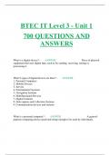 BTEC IT Level 3 - Unit 1 700 QUESTIONS AND ANSWERS