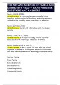 THE ART AND SCIENCE OF FAMILY AND COMMUNITY HEALTH CARE PROCESS QUESTIONS AND ANSWERS 