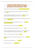 NCCER CORE FINAL Revised Questions and Answers &sol; 2024