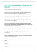 PSYC 101- Introduction to Psychology EXAM 1  Exam &lpar;100&percnt; correct and graded A&plus;&rpar;
