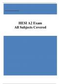 HESI A2 Exam All Subjects Covered