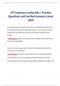 ATI Capstone Leadership | Practice Questions and Verified Answers Latest 2024 