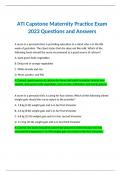 ATI Capstone Maternity Practice Exam 2024 Questions and Answers with Rationale | Graded A+ 