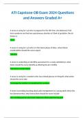 ATI Capstone OB Exam 2024 Practice Questions and Answers Graded A+