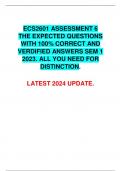 ECS2601 ASSESSMENT 6 THE EXPECTED QUESTIONS WITH 100% CORRECT AND VERDIFIED ANSWERS SEM 1 2023. ALL YOU NEED FOR DISTINCTION. LATEST 2024 UPDATE.